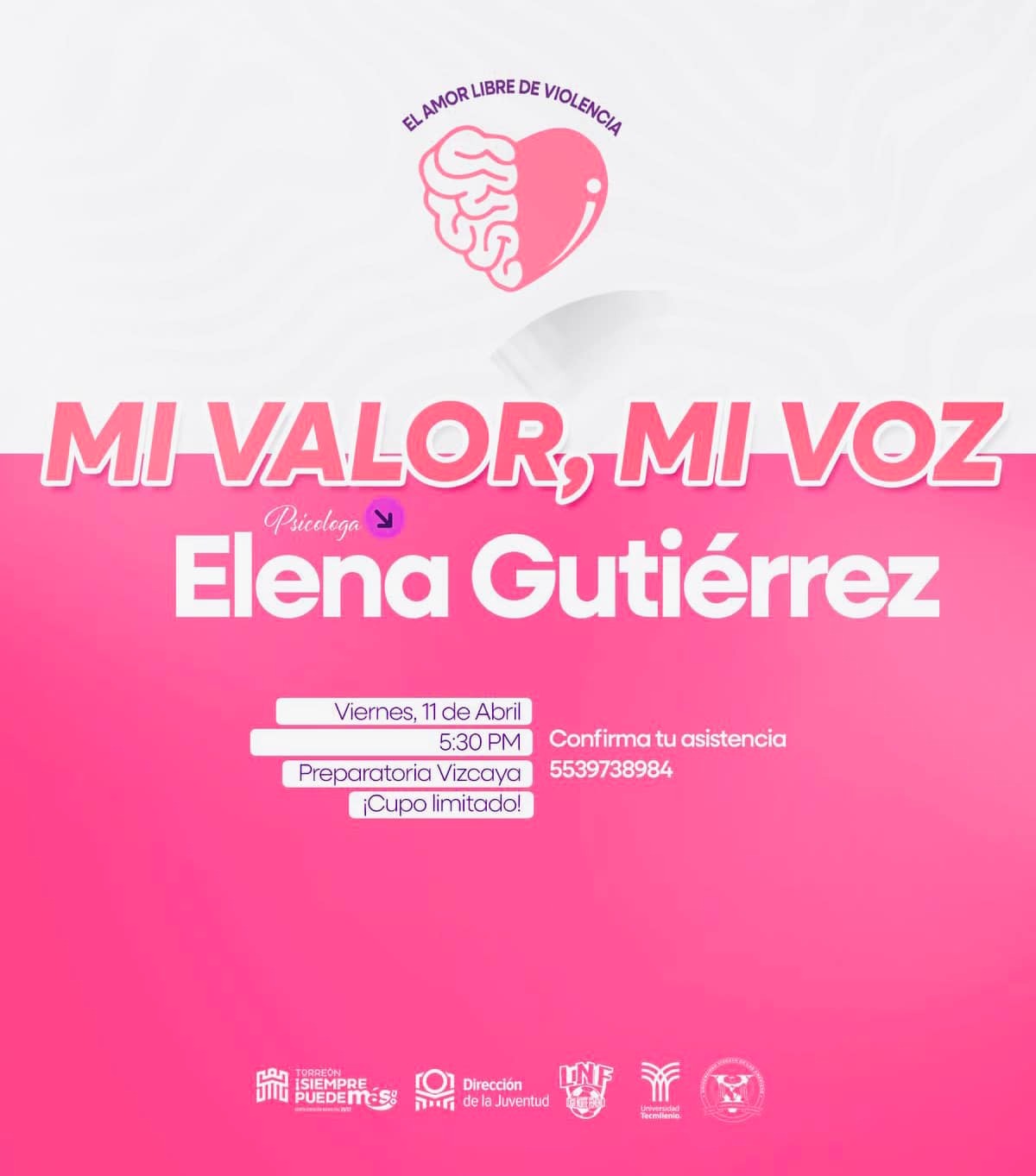 Invitan a la conferencia “El amor libre de violencia”